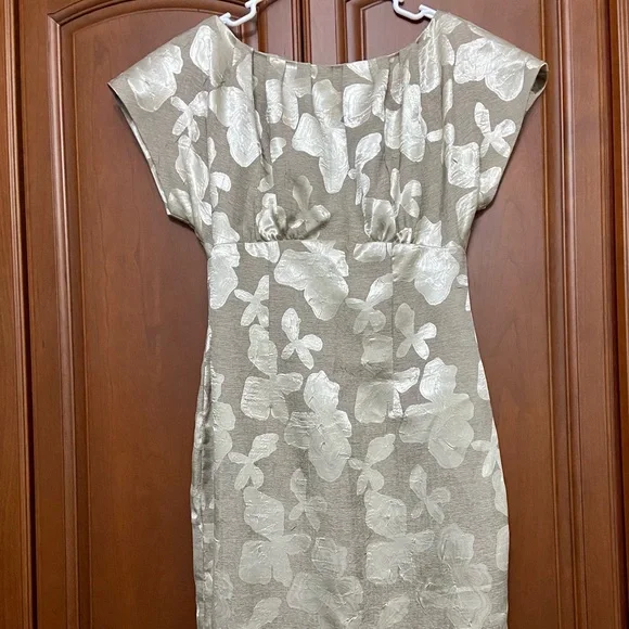 Anne Klein gold brocade dress